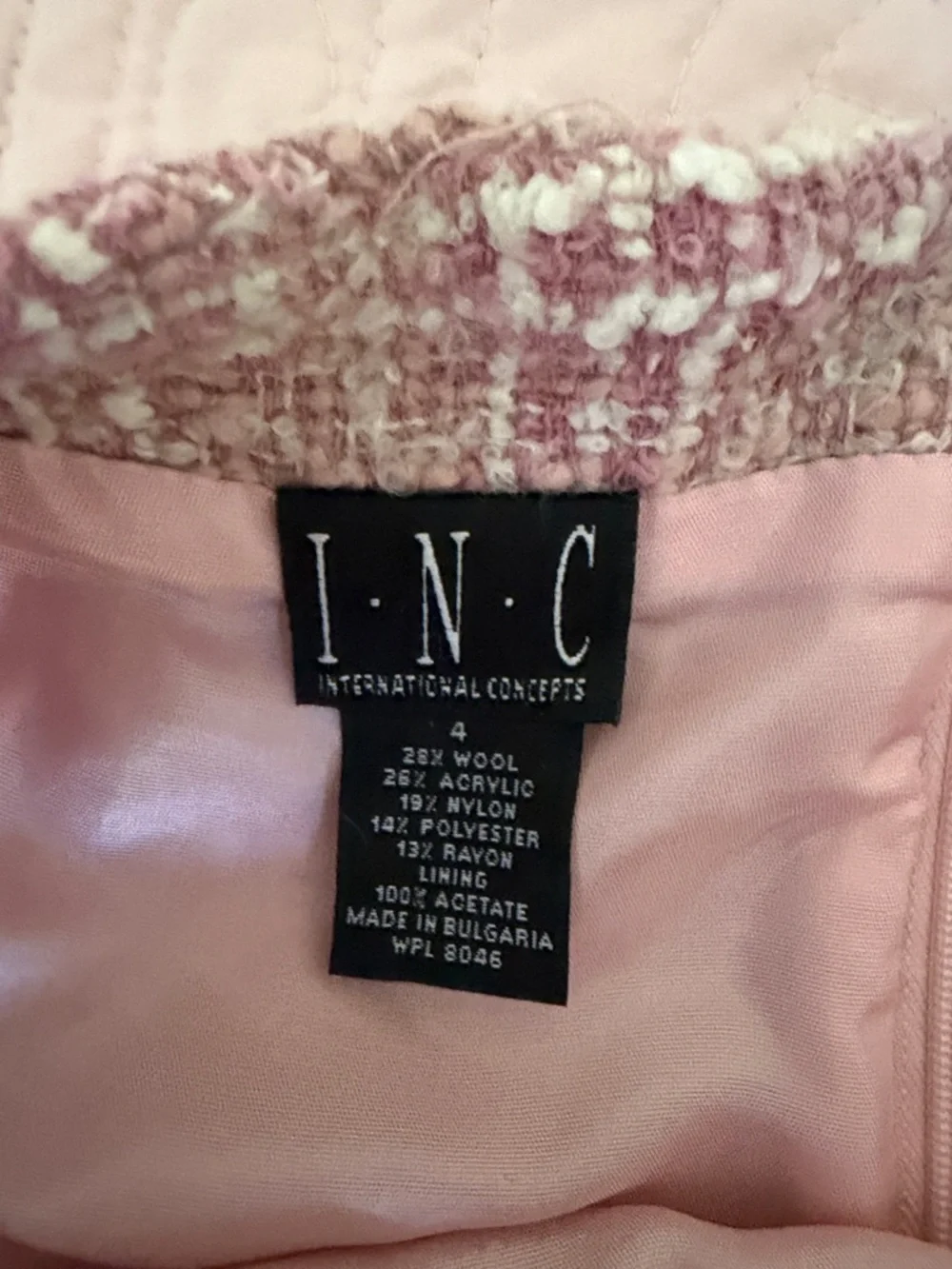 INC Chic Pink Tweed Skirt & Jacket Set - Picture 3 of 7
